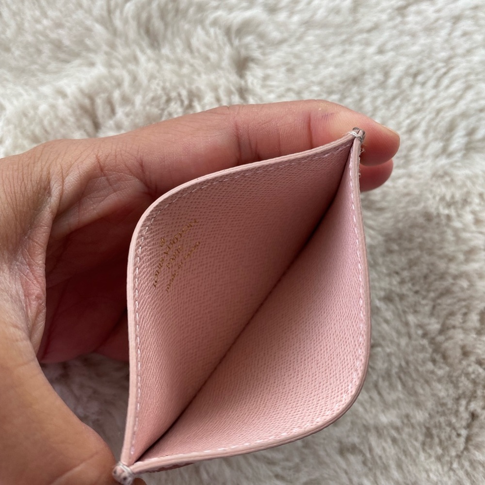 ❤️SOLD Authentic Louis Vuitton Card Holder in Damier Azur, Rose Ballerine Pink - Picture 6 of 9